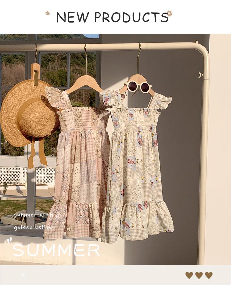 2026 Summer Korean Style Ruffled Puff Sleeve Sundress for Girls