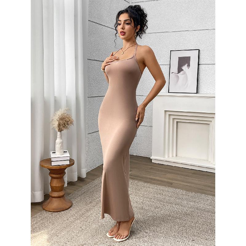 Sexy and Alluring Dress, Slim-fitting and Figure-flattering, Peach-butt Camisole Dress, High-end Women's Summer Long Dress