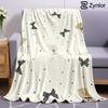 Bear and Bunny Cartoon Anime Print Flannel Blanket Soft Warm Throw for Kids Bedroom Sofa Bed Christmas Office Car