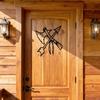 Metal Arrow Wall Art Native American Viking Decor Axe with Arrows Black Rustproof Home Decor 12.5x11 inch for Living Room Office Garden