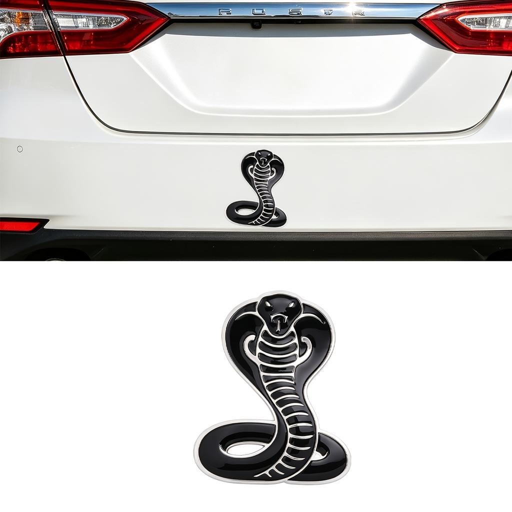 Realistic King Cobra Car Emblem, Weather Resistant Vehicle Exterior Decor Sticker