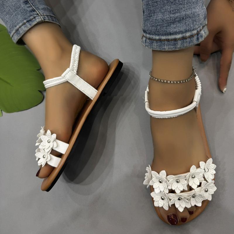 New flat-bottomed flower word large size shoes size 43 bohemian sandals wish