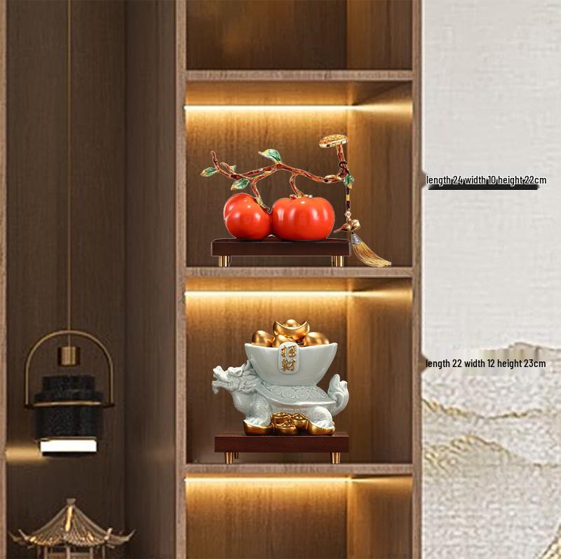 Cloisonné Gourd Ornament: Chinese Ceramic Handicraft for Living Room or Wine Cabinet Decor