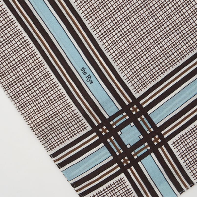 THE RYE Silk Check Scarf(Brown)