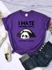 Lazy Panda I Hate Morning People Women Short Sleeve Fashion Creative All-math Clothing Street Hip Hop O-Neck Tops Womans T-Shirt