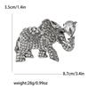 Rhinestone Elephant Brooch for Women Unisex Glass Animal Pin Mammoth Lapel Pins Banquet Party Backpack Gifts Jewelry Accessories