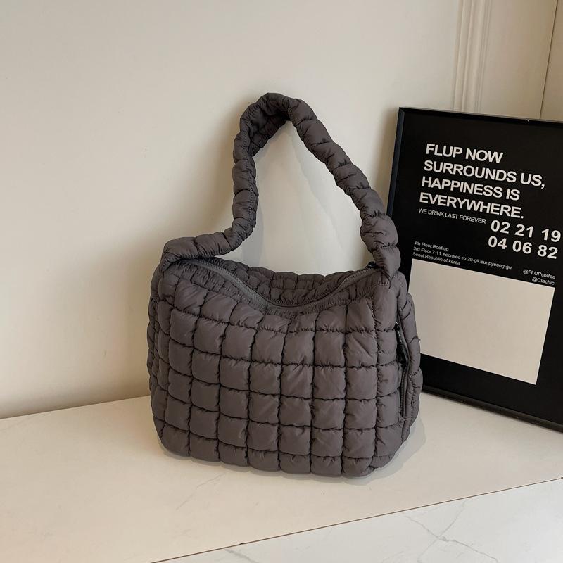 Trendige einfache Diamant-Baumwollkleidung Handtasche Tasche Damen neue Mode Retro Tote Bag Große Kapazität Personalisierte Achseltasche