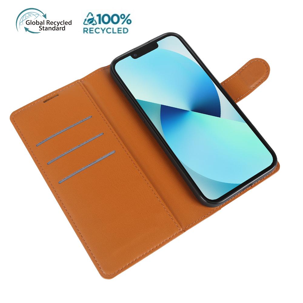 For iPhone 13 Stand Case Biobased Eco-Friendly RPET RPVB Slim Phone Cover with Wallet