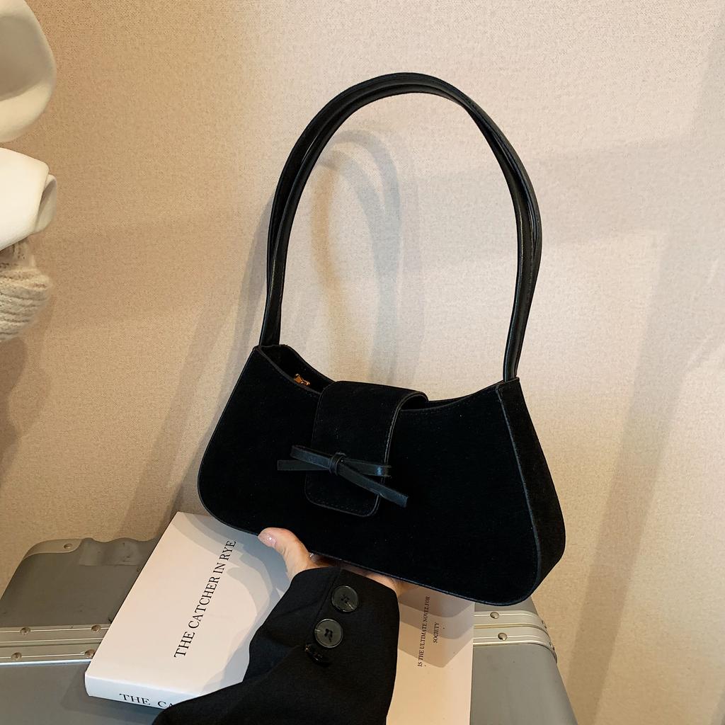 Small Niche, Simple and Versatile Bow Underarm Bag  New Style Commuting Baton Handbag Shoulder Bag