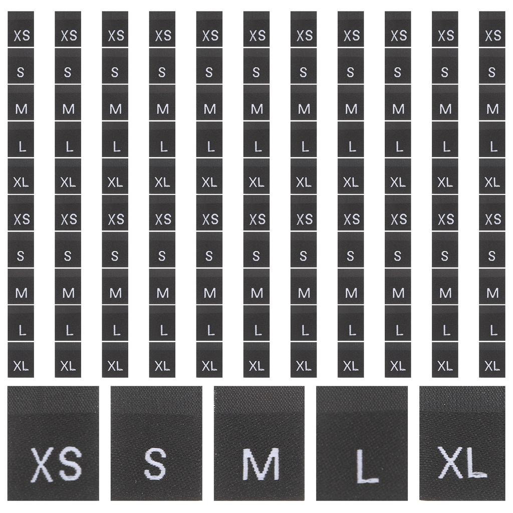 500Pcs Small Garment Size Tags Washable Polyester Clothing Labels Clear Printed Size Markers for DIY Sewing Craft Clothing