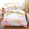 Rainbow Duvet Cover Twin Queen Kawaii Clouds Star Dream Castle Print Comforter Cover Microfiber Cartoon Bedding Set For Boy Girl