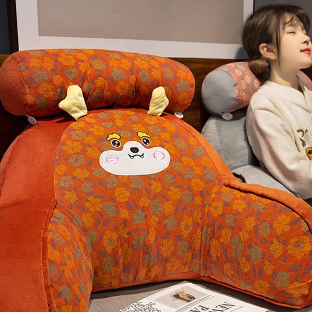 Bed Head Cushion with Lumbar Support Soft Pillow Large Backrest for Reading Phone Use Comfort