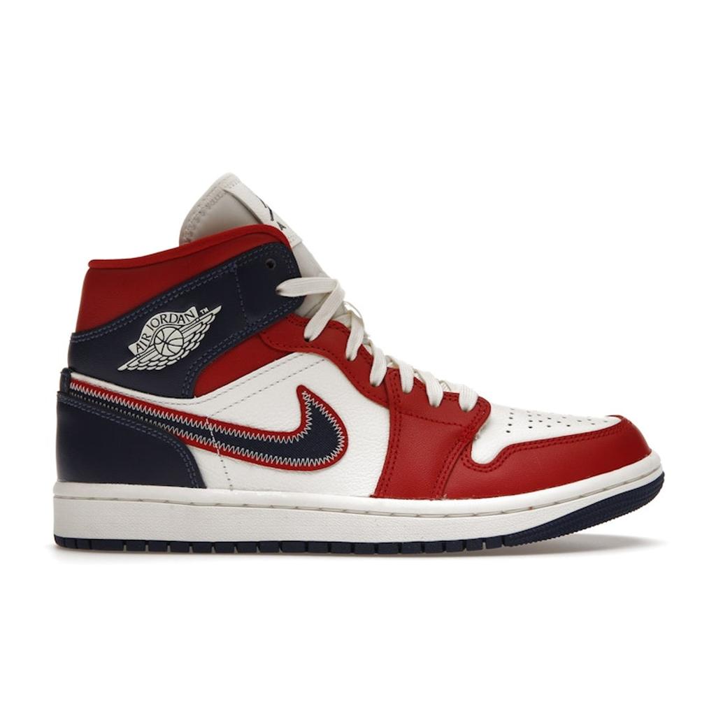 Air Jordan 1 Mid SE USA 2022 Women Sneakers Red Gym-Red Sail DQ7648-600