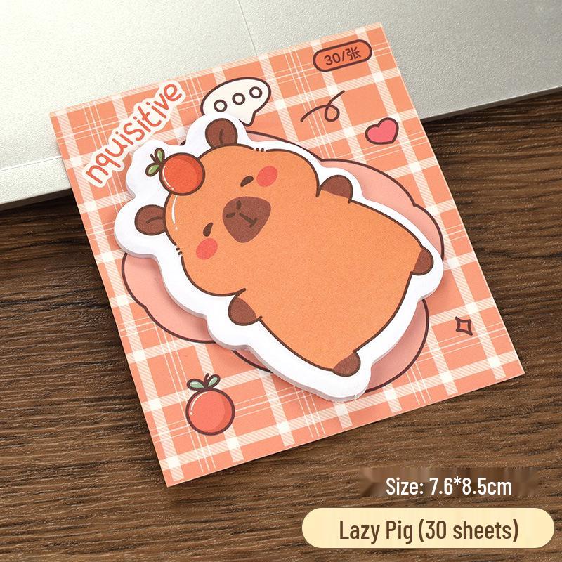 Creative Capybara Cartoon Sticky Notes - Cute & High-Value Adhesive Notes for Students to Remember Things.