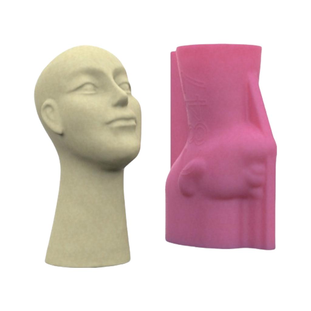 Molde de Vaso de Planta de Silicone Molde de Vaso Forma de Rosto Humano Moldes de Artesanato Moldes para Vaso de Suculenta Textura de Silicone para Vaso