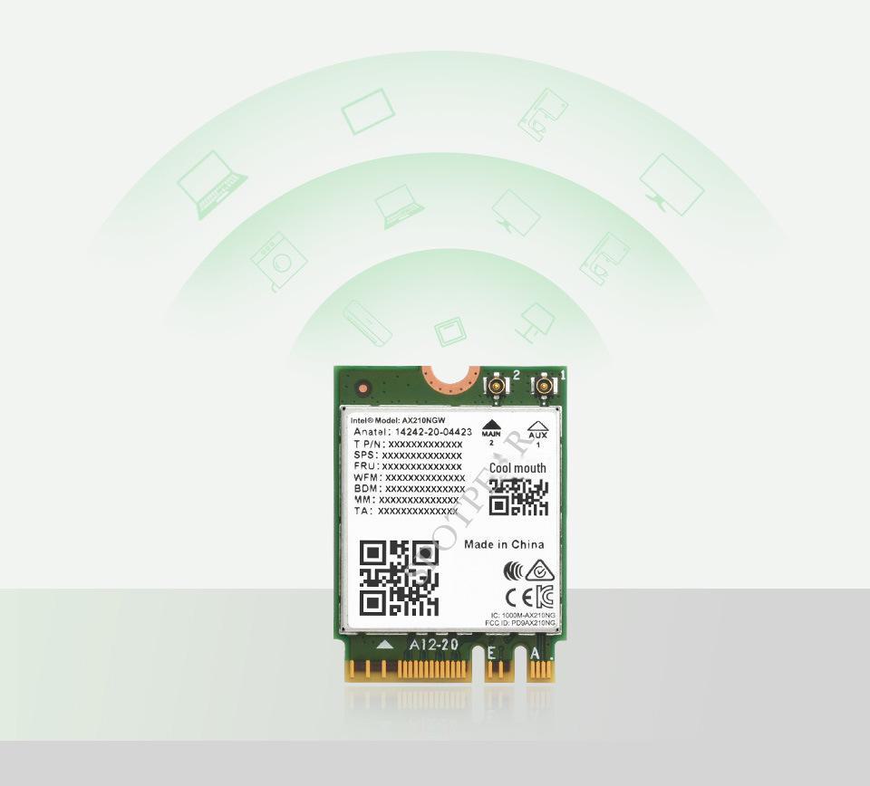 Módulo Intel AX210 Tri-Band Gigabit WiFi 6 com Bluetooth 5.2