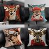 Reindeer Christmas Cute Cushion Cover Pillowcase Ultra Soft Skin Friendly Fabric Cloud Like Comfort  Concealed Zipper