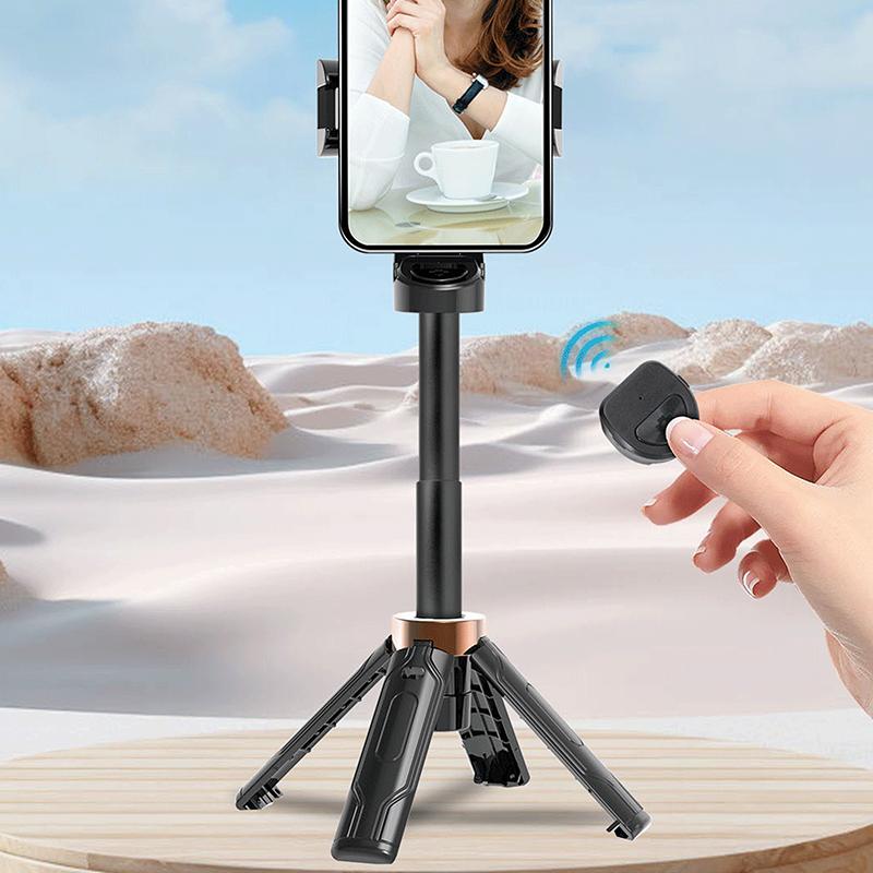 Bluetooth Selfie Stick Ultra-Mini Universal Foldable Travel Portable Floor Mobile Phone Quadrupod 360 Degrees Rotation