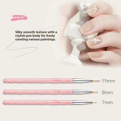 3 Stück/Set Feines Nailart Liner Pinselset für UV Gel Lack Dünne Detailmalerei Professionelle Nageldesign Werkzeuge