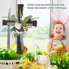 Easter Cross Simulation Flower Wall Hanging Wreath, Artificial Flower Decoration, Easter Farmhouse Front Door Decorations
