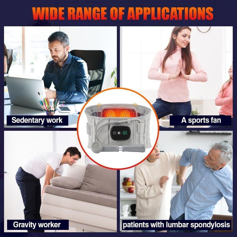 Ergonomic 360° Adaptive Design 3 in 1 Back Therapy Belt Adjustable Heating Waist Massager Belt