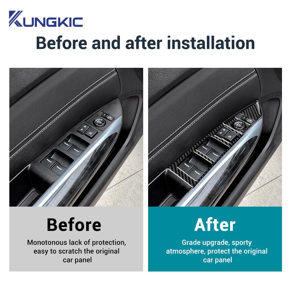 Echter Weicher Karbonfaser-Aufkleber für Acura TLX 2015 2016 2017 2018 2019 2020 LHD Auto-Fensterheber-Knopfleiste Innenraumzubehör