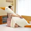 Big white goose throw pillow plush toy bed girl sleeping pinch legs lazy rag doll birthday gift doll