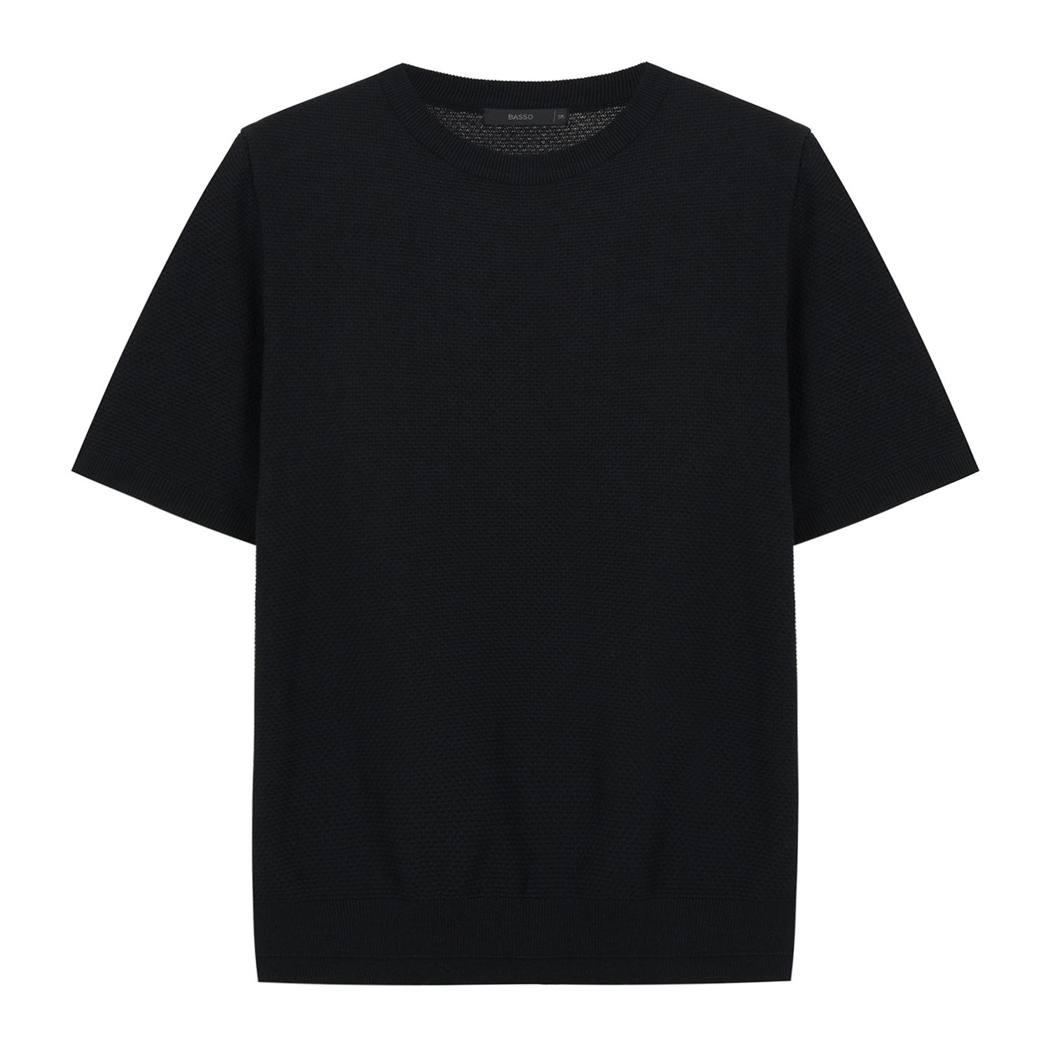 Basso Signature Cotton Blend Short Sleeve Knit (Bsy2Wr22A) Bk/95