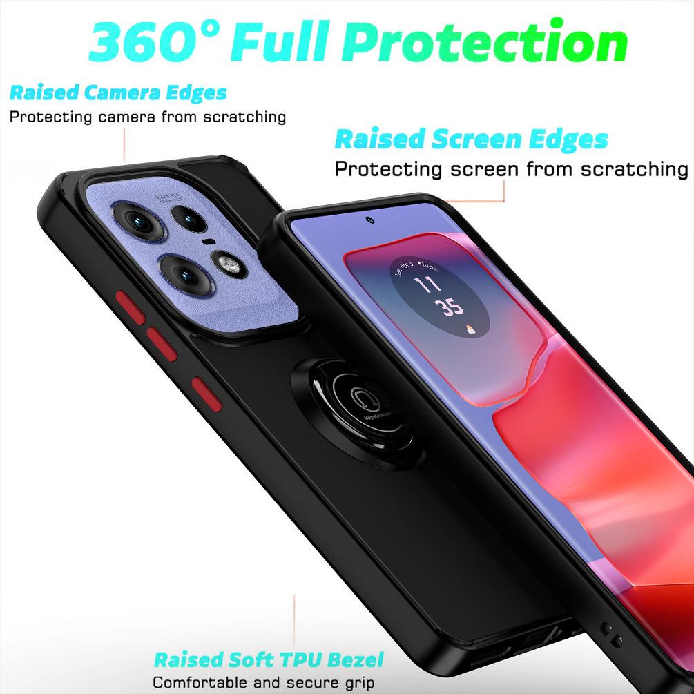 Suporte de armadura militar com suporte giratório para Moto Edge 50 Pro 40 Neo Edge 40 X40 Edge 30 Neo 30 Ultra Suporte de anel de dedo Capa de proteção total