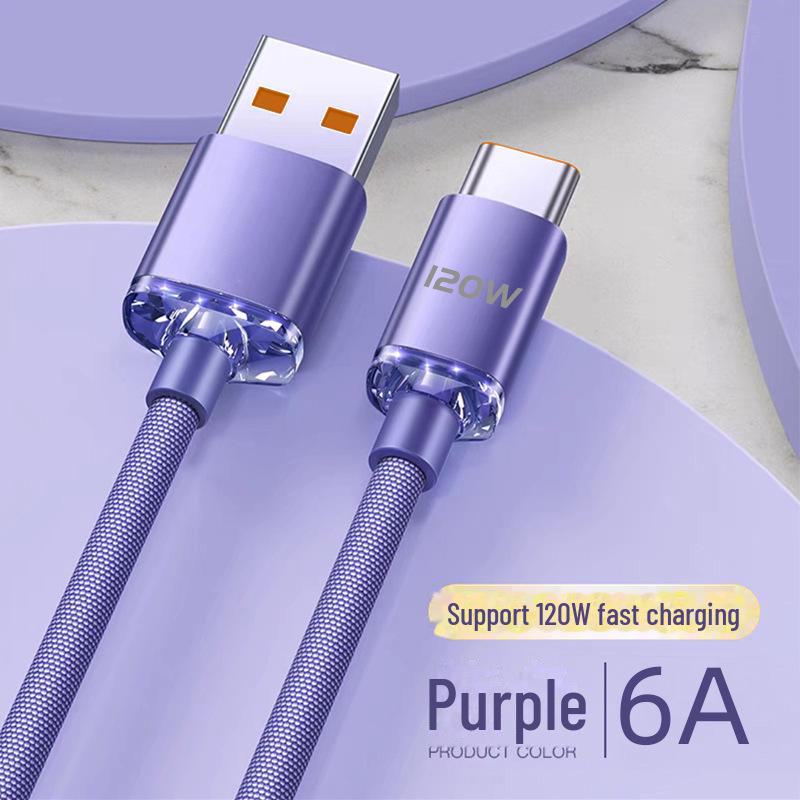 Jingyao 120W Type-C Super Fast Charging Cable, 6A for Huawei, Honor, Xiaomi, OPPO Phones
