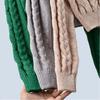 Spring Autumn Short Knitted Sweater Cable-Knit Pullover Puff Sleeves Stylish High Waist Bottoming Shirt Outwear Women