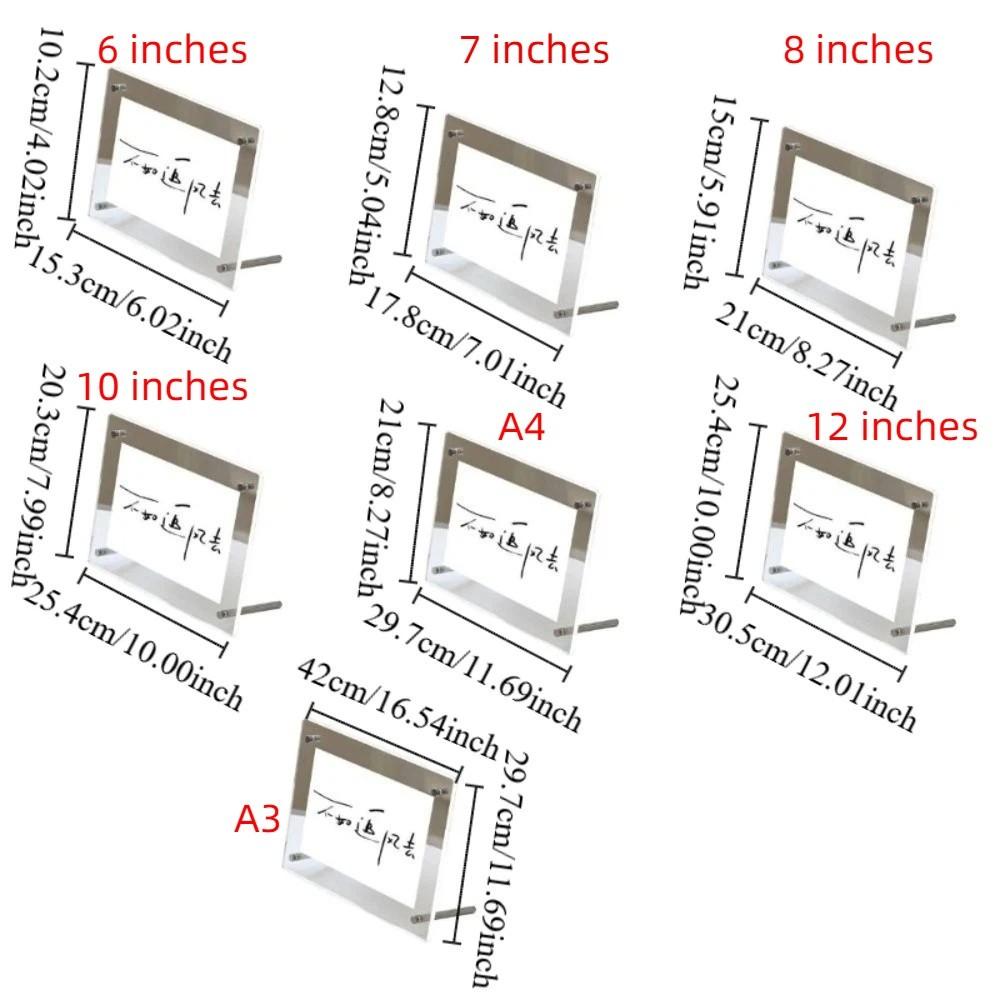 Horizontal Transparent Photo Frames Rectangular Poster Display Stand Collection Display