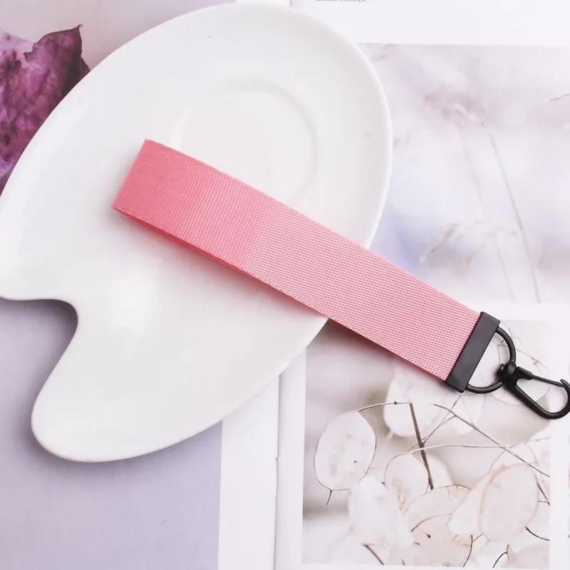 Nylon Strip Solid Color Ribbon Keychain Sturdy Schoolbag Pendant Jewelry Accessories Gift