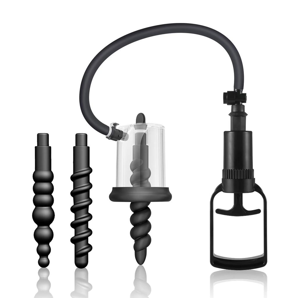 Anal Pump Manual Vacuum Rosebud Pump Sex Toys for Men Women SM Suction Cup Prostate Stimulator Anus Dilator Butt Plug Set