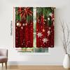 2PCS Snowflake Pine Branch Curtains, Christmas Winter Print, Holiday Window Drapes for Living Room Bedroom Decor