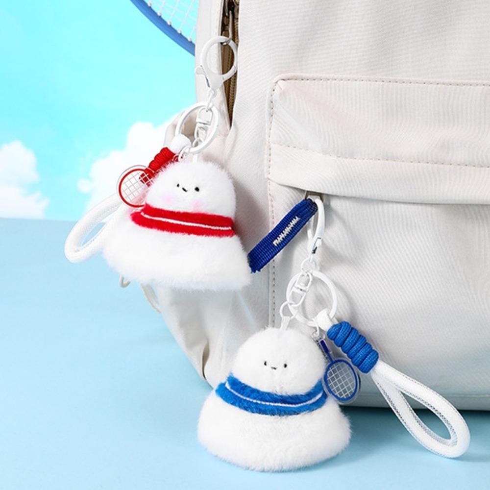 Stuffed Doll Badminton Couple Keychains Plush Keyring Badminton Plush Toy Keychain  Bag Hanging