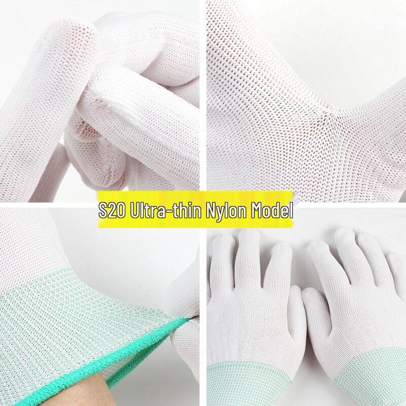 Durable White Yarn Nylon Cotton Work Gloves for Men - Labor Protection & Auto Repair