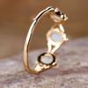 Geometric Oval White Fire Opal Engagement Rings for Women Creative Wedding Engagement Party Jewelry Gift