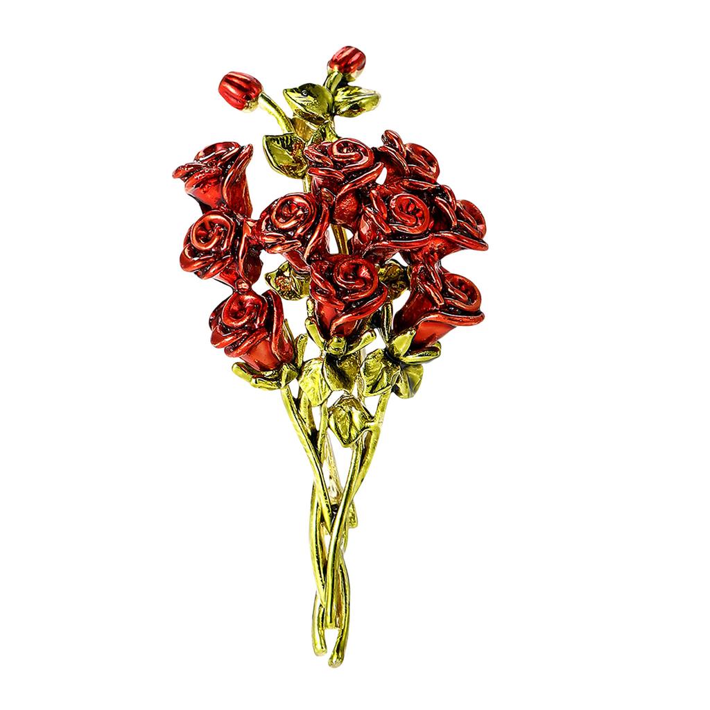 Elegant Rose Bouquet Brooch For Women Crafted In High Quality Alloy Perfect For Weddings And Formal Events