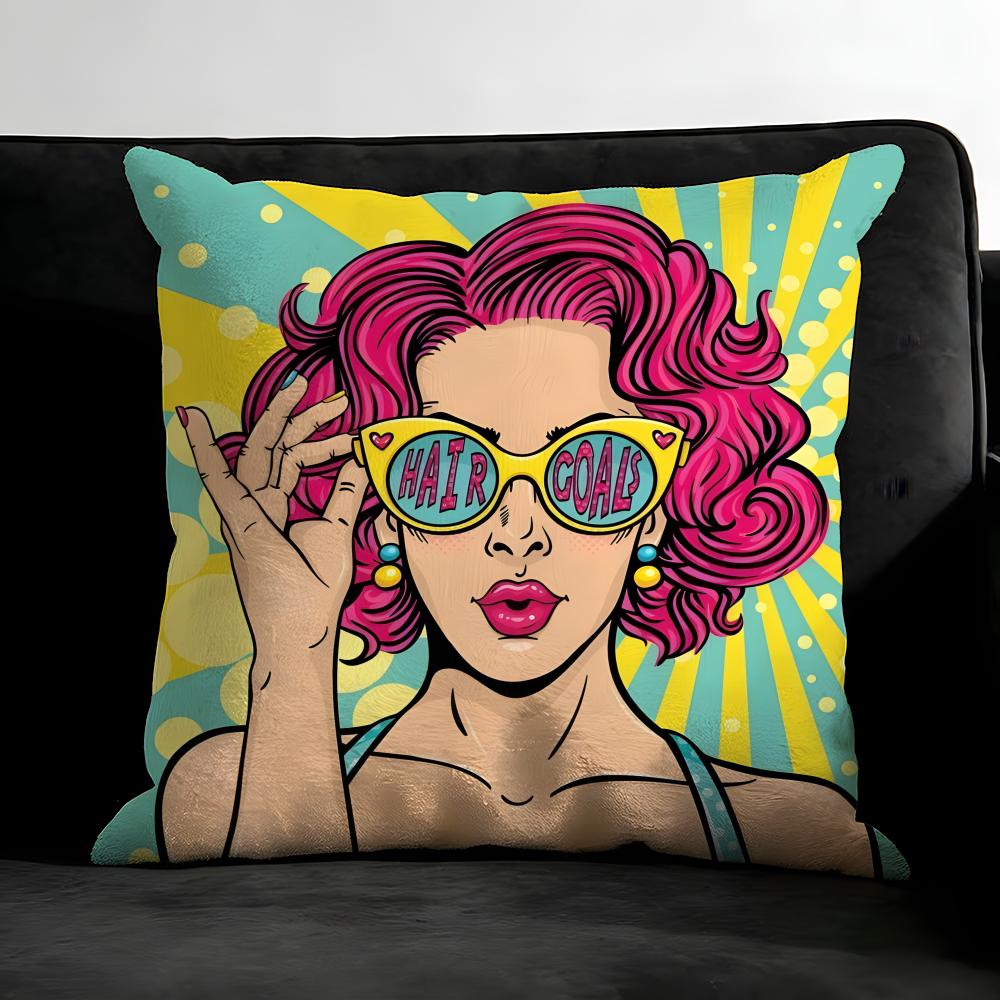 R-Roy L-Lichtenstein Pop Cushion Cover Pillowcase Ultra Soft Skin Friendly Fabric Cloud Like Comfort & Concealed Zipper