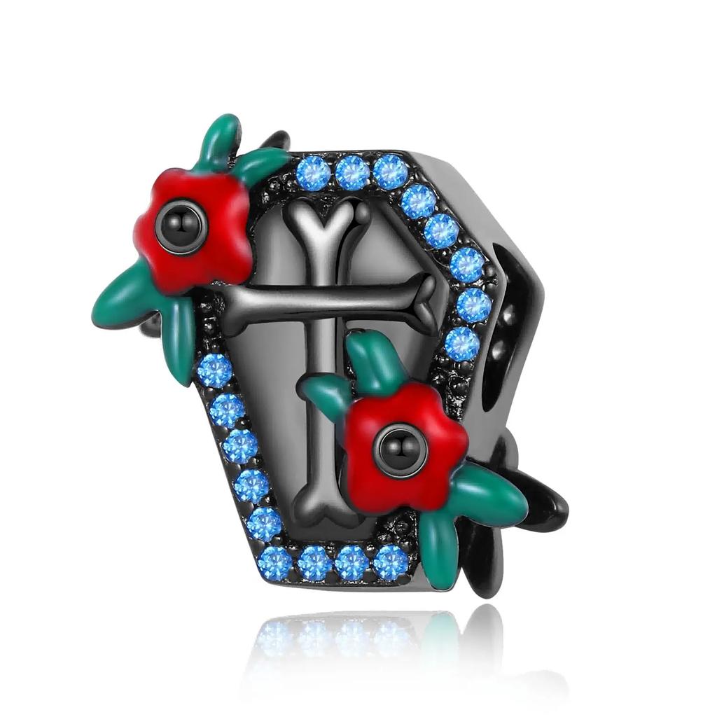 Original Copper Halloween Black Cat Spider Skull Pumpkin Ghost Beads Charms For Pan Bracelet Diy Jewellery