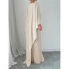 Completo Due Pezzi Elegante alla Moda 2026: Gonna Pieghettata Irregolare con Top a Manica Pipistrello Larga per Donna