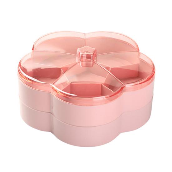 1/2-Tier Flower Shape Candy Box Fruit Nuts Tray Bowl Snacks Storage Container