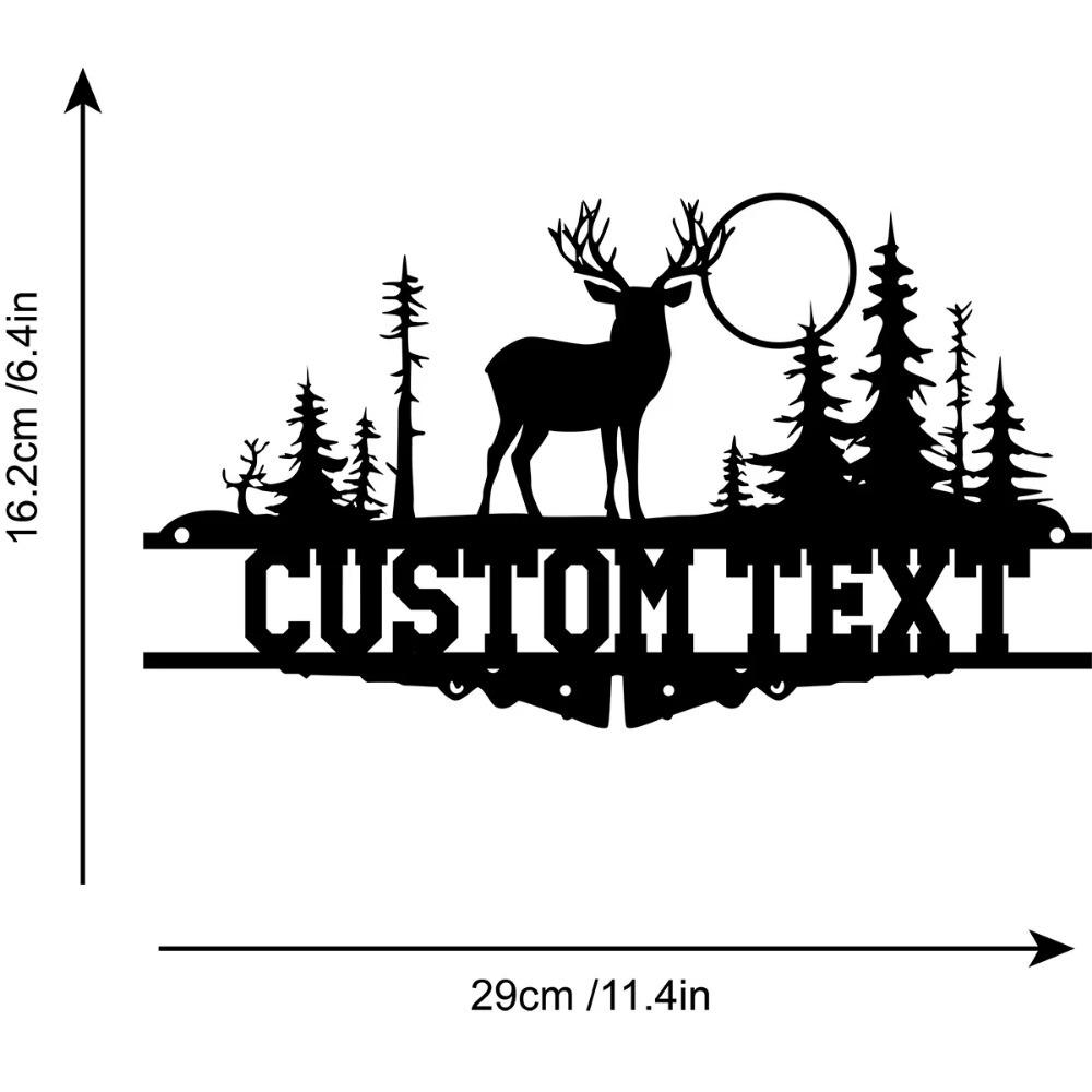 Custom Metal Deer Emblem, Antler Wall Sign, Gift for Deer Lovers & Hunters, Personalized Fawn Nameplate, Lodge Decor