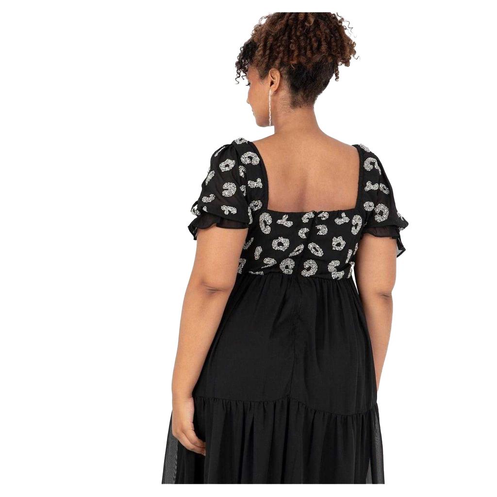Lovedrobe Womens/Ladies Square Neck Short-Sleeved Midi Dress