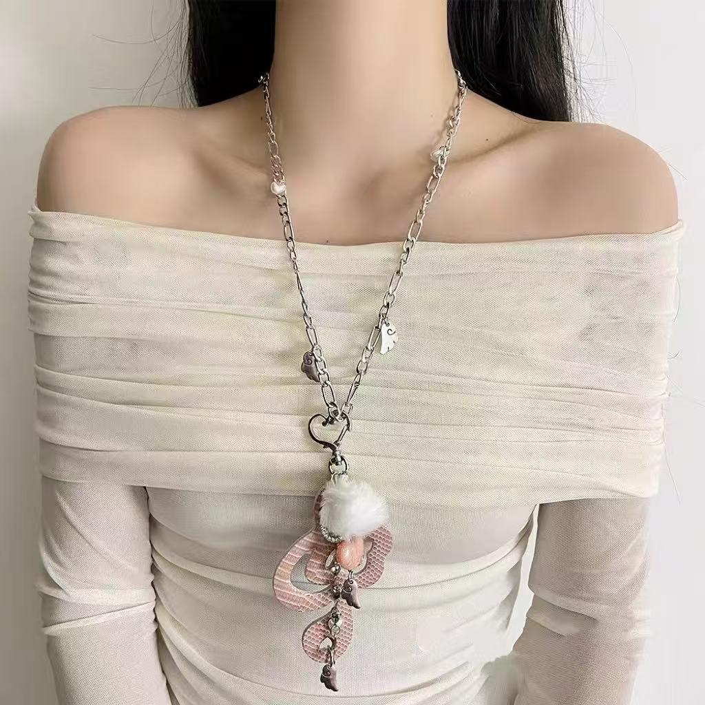 Y2K Spicy Girl Dark Star Leather Choker Necklace - Pure Desire Clavicle Chain