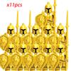 11Pcs Medieval Stormwind Soldiers Golden Knights Building Blocks Accessories Helmet Sword Weapons Action Figures Kids Toys Gifts