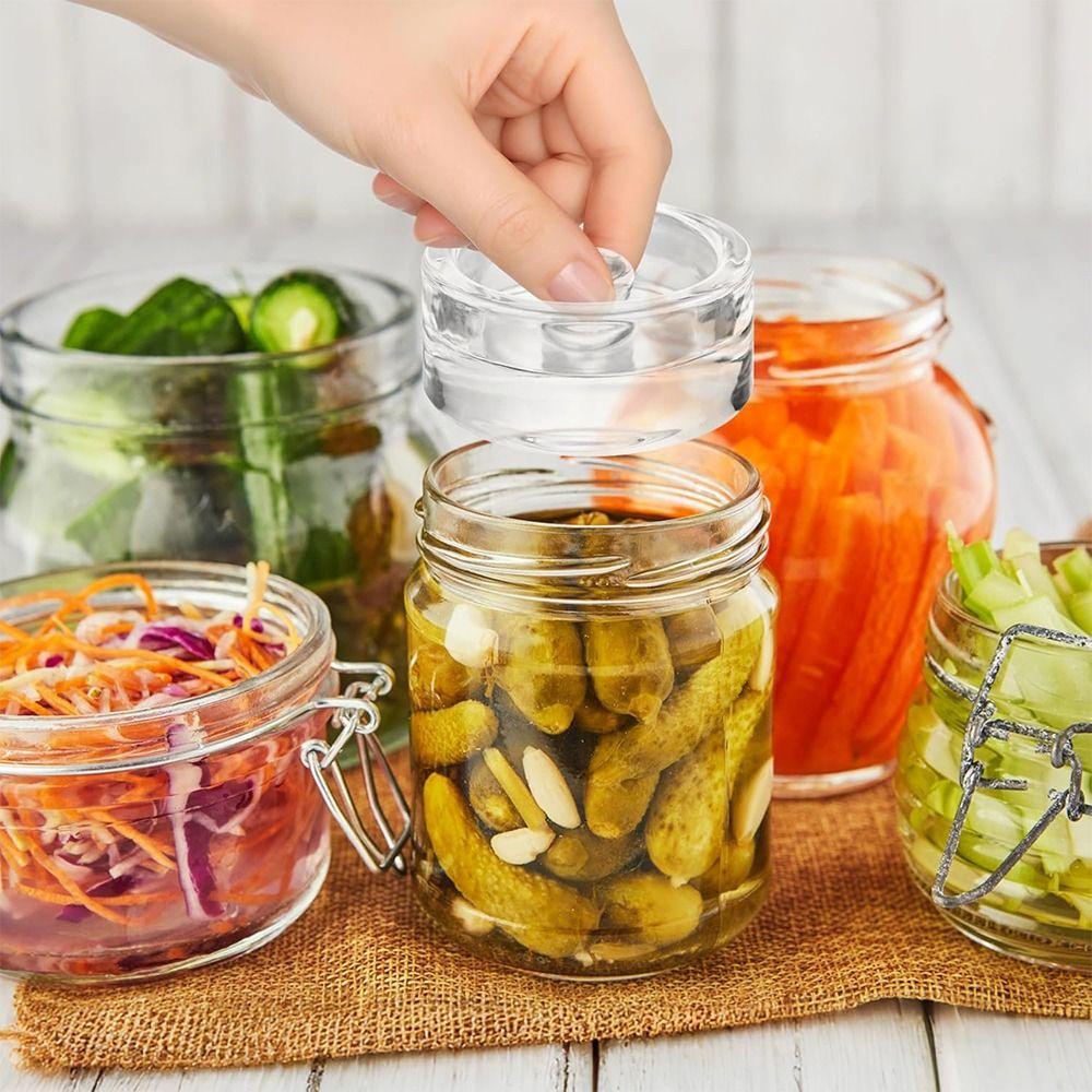 Heavy Wide Mouth Mason Jar Lid Transparent Cheese Fermentation Lid  Home Brewing