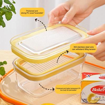 Butter Cutting Storage Box Sealed Cheese Cutting Organizer Cheese Refrigerator Crisper with Lid Butter Storage Box Reusable