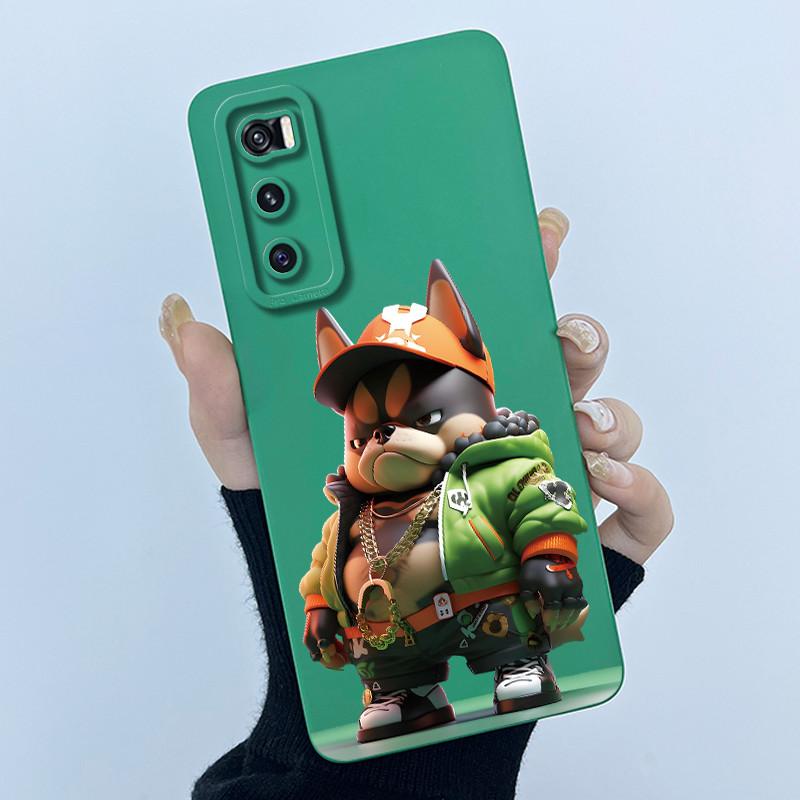 For Vivo V20 SE Case V2022 V2023 Lovely Cartoon Cat Liquid Silicone Soft TPU Shockproof Bumper For Vivo V20SE Phone Cover Funda